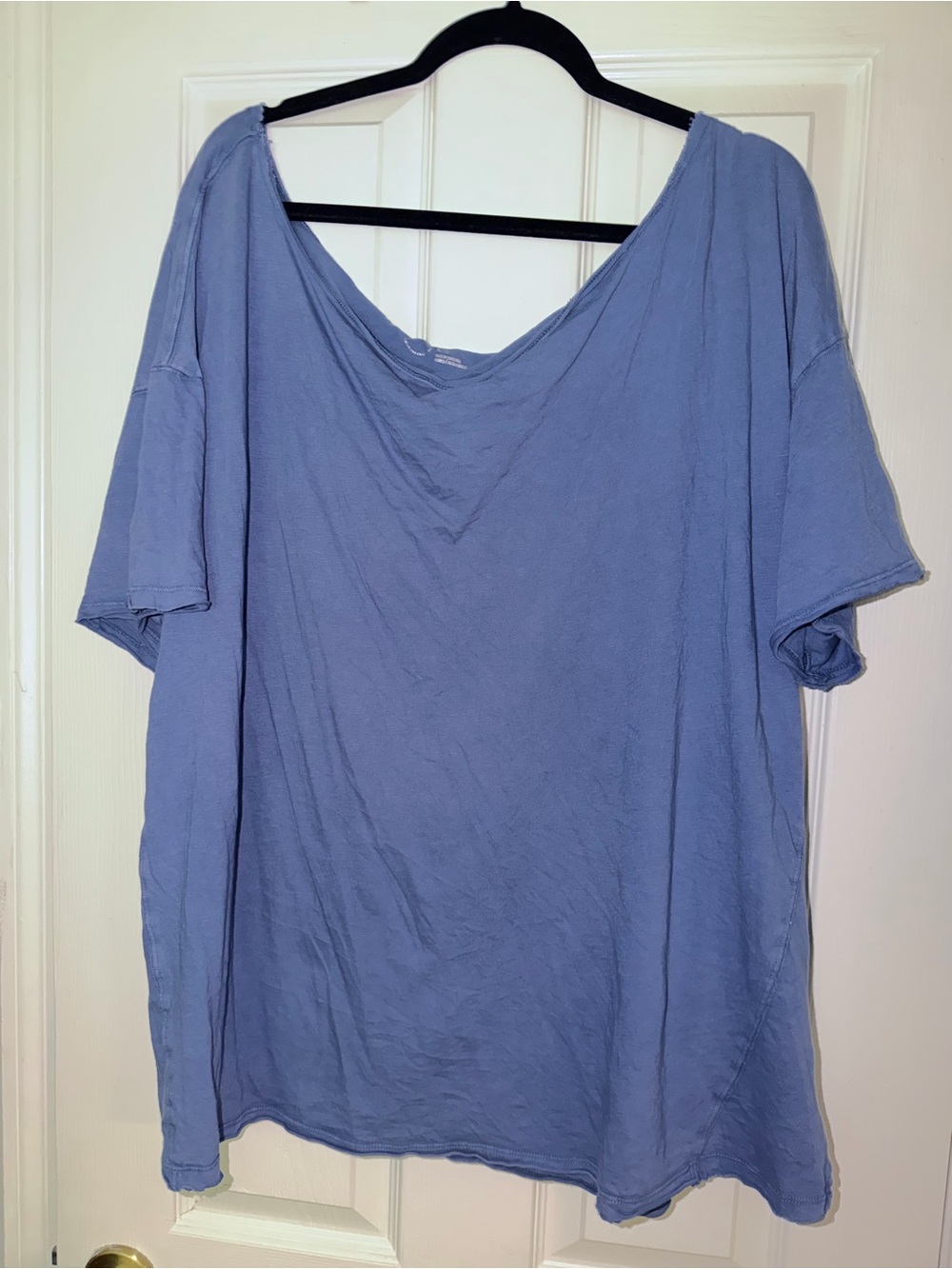 Aerie Relaxed Scoop Neck Women's Top in Periwinkle Blue with Matching shorts